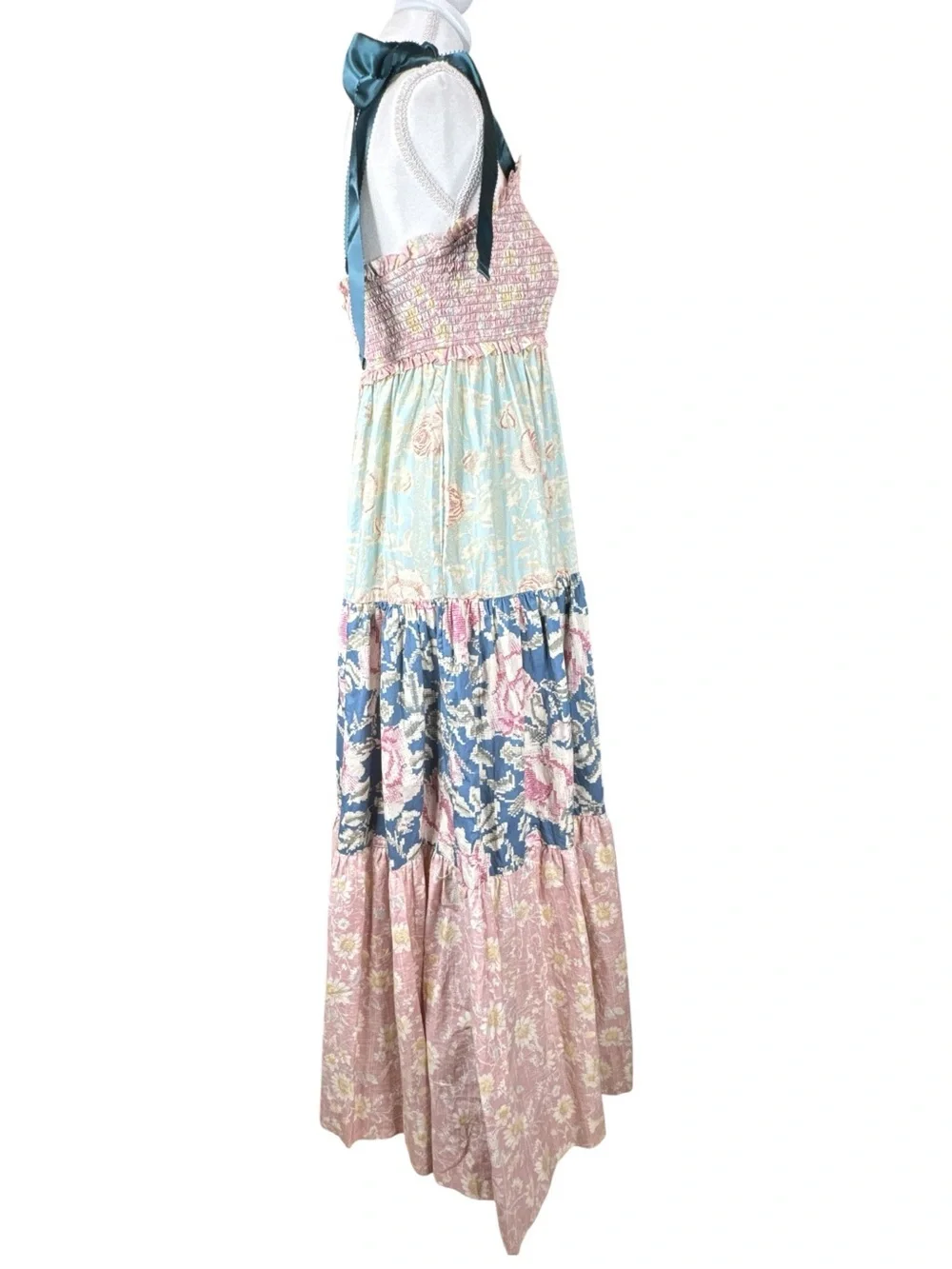 FREE PEOPLE Bluebell Mixed Print Cotton Maxi Dress